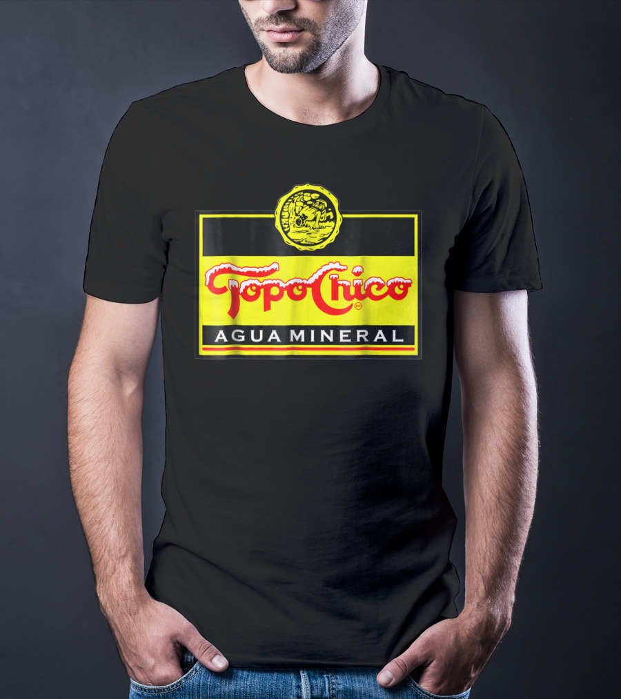 Topo Chico Agua Mineral Logo With Yellow T-Shirt