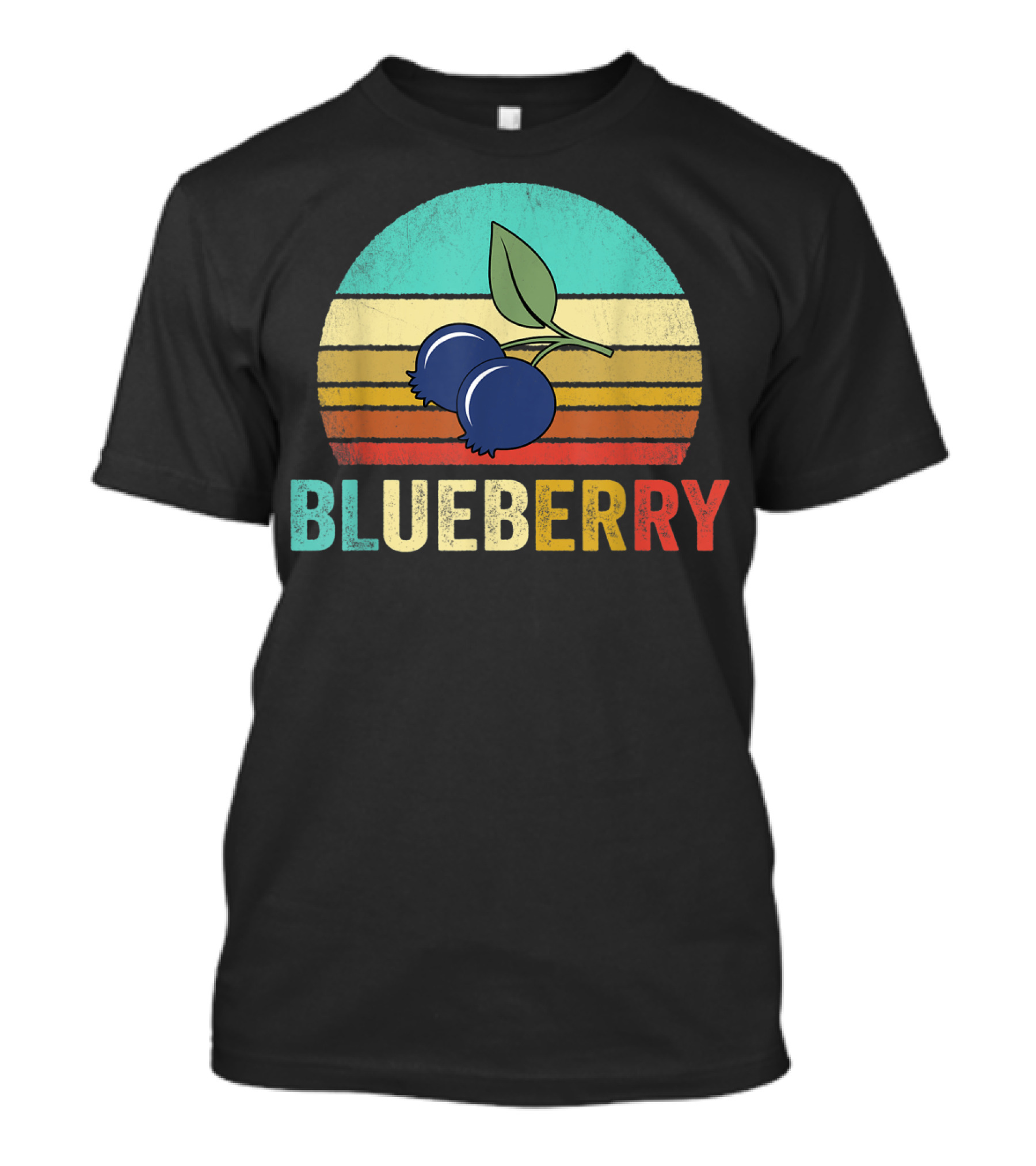 Vintage Blueberry Retro Sunset Stripes T-Shirt