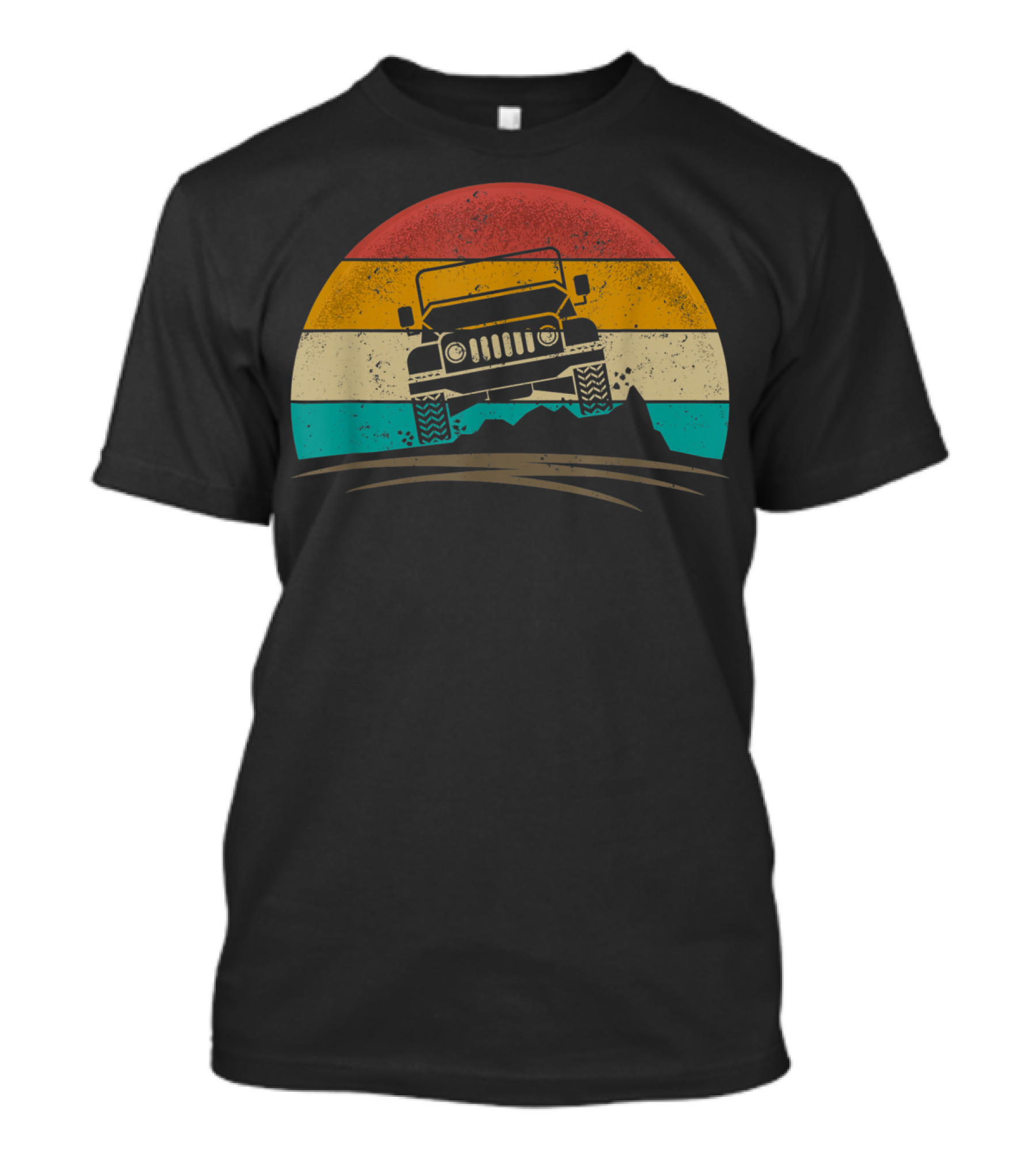 Vintage Jeeps 4x4 70s Distressed Off Road Adventure T-Shirt