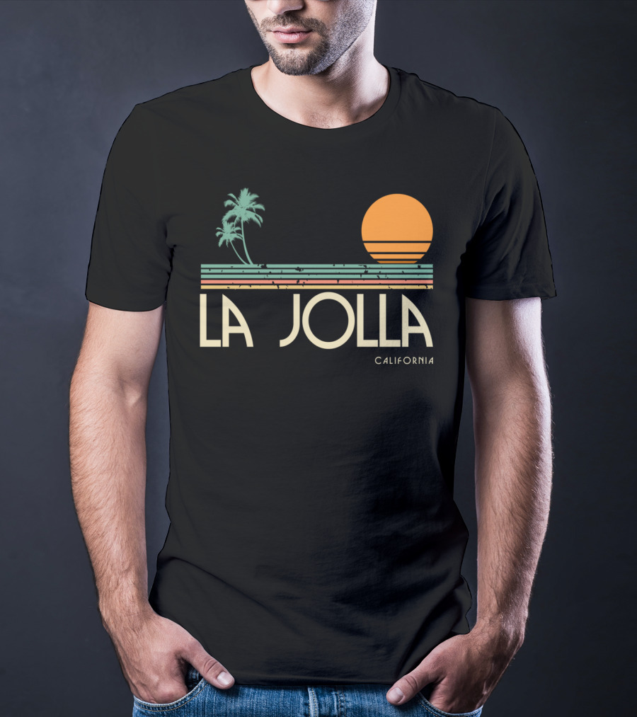 La Jolla California Vintage Sunset Palm Trees T-Shirt