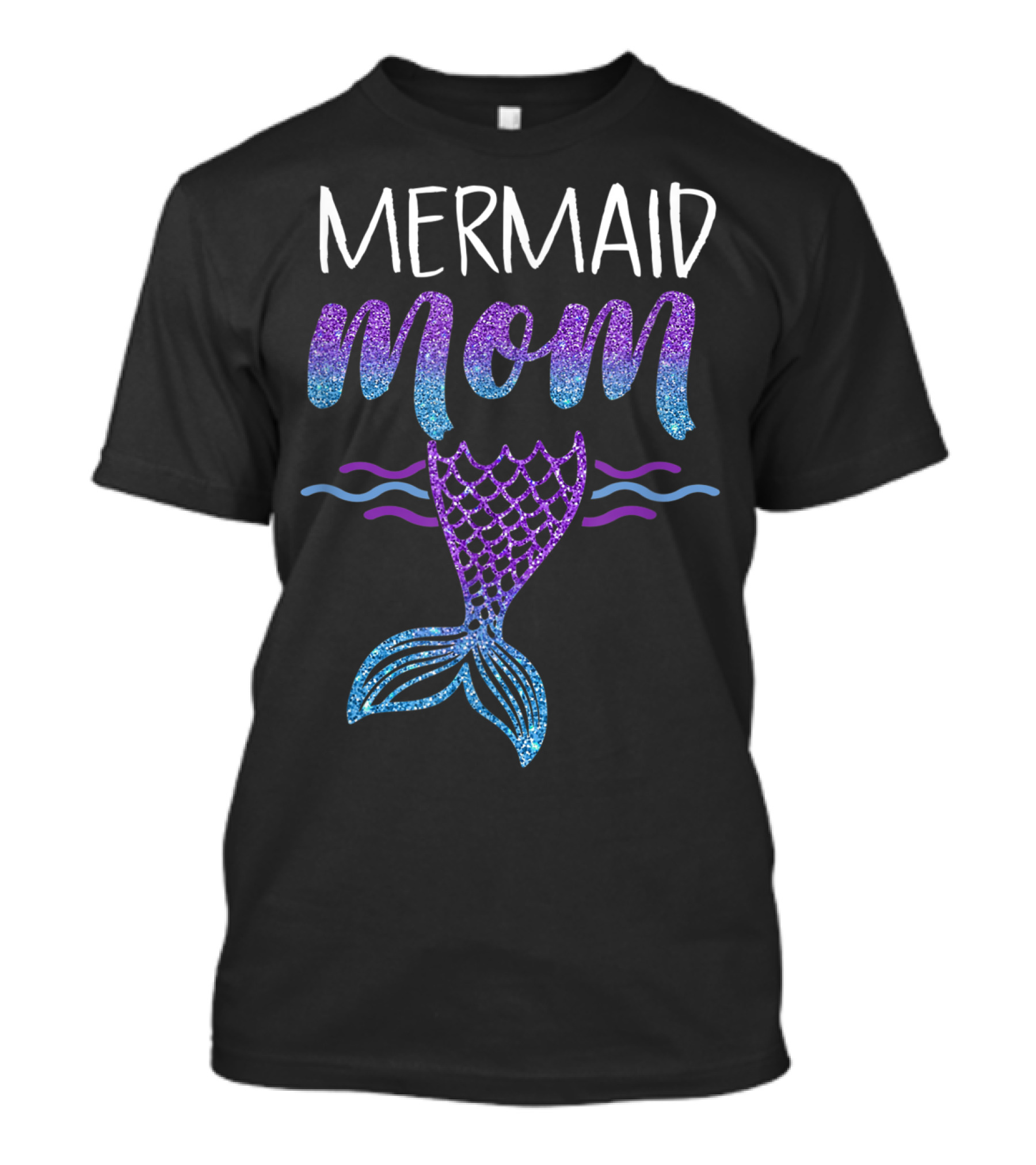 Mermaid Mom Glitter Tail Birthday Party T-Shirt