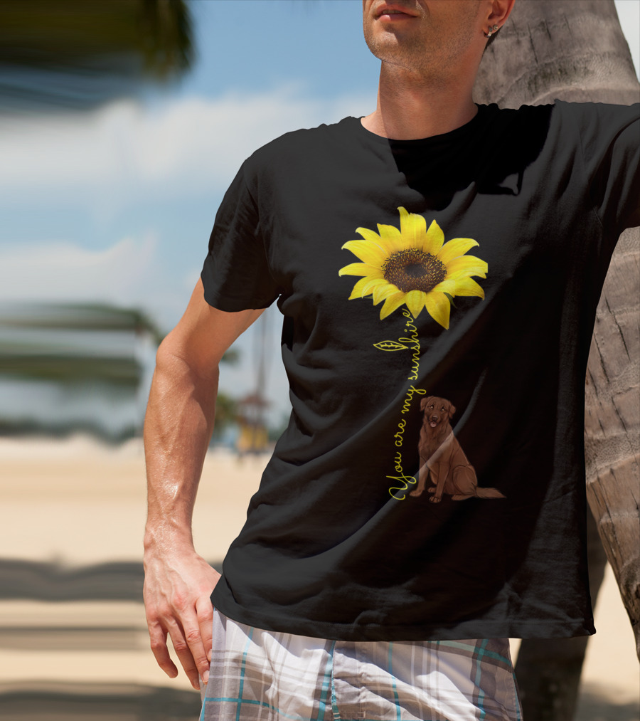 You Are My Sunshine Sunflower With Chocolate Lab T-Shirt