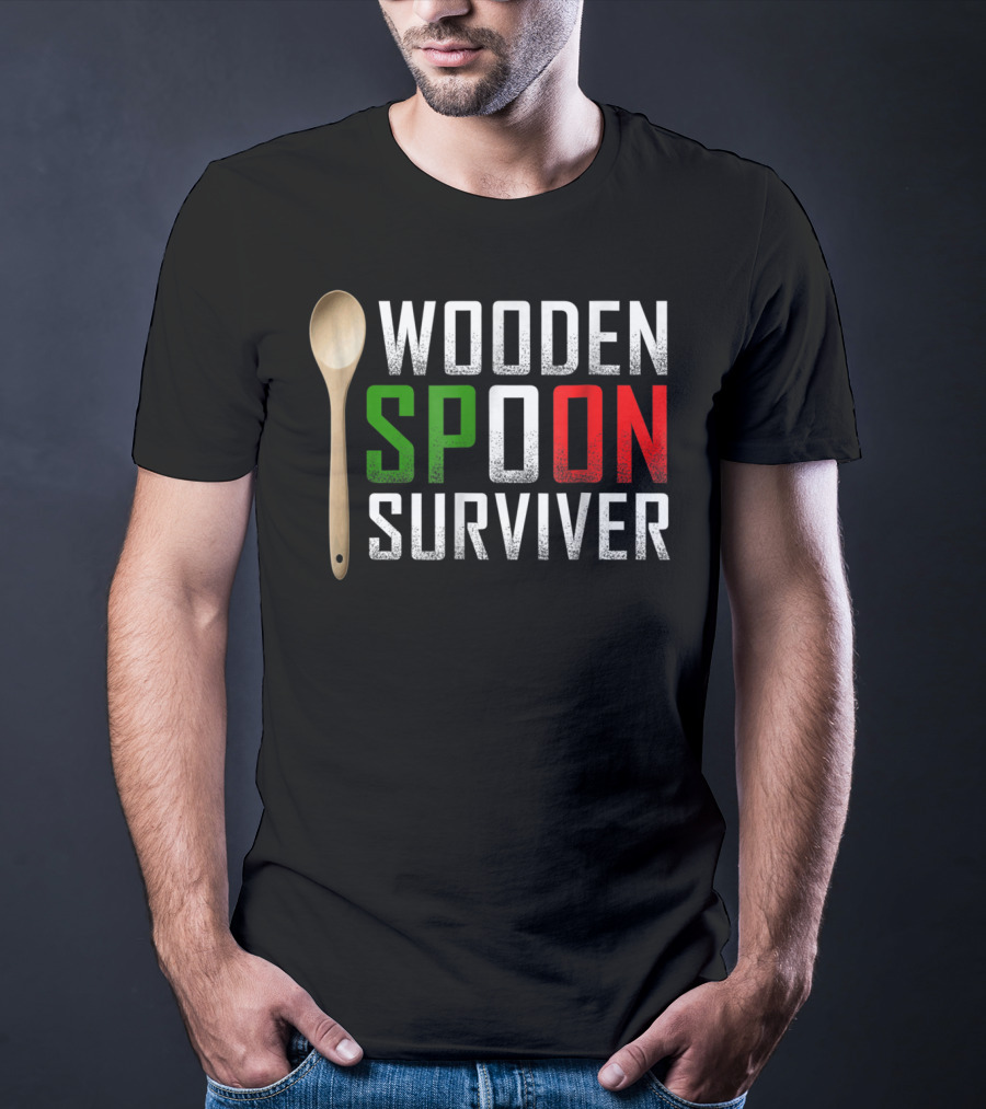 Wooden Spoon Survivor Green Red T-Shirt