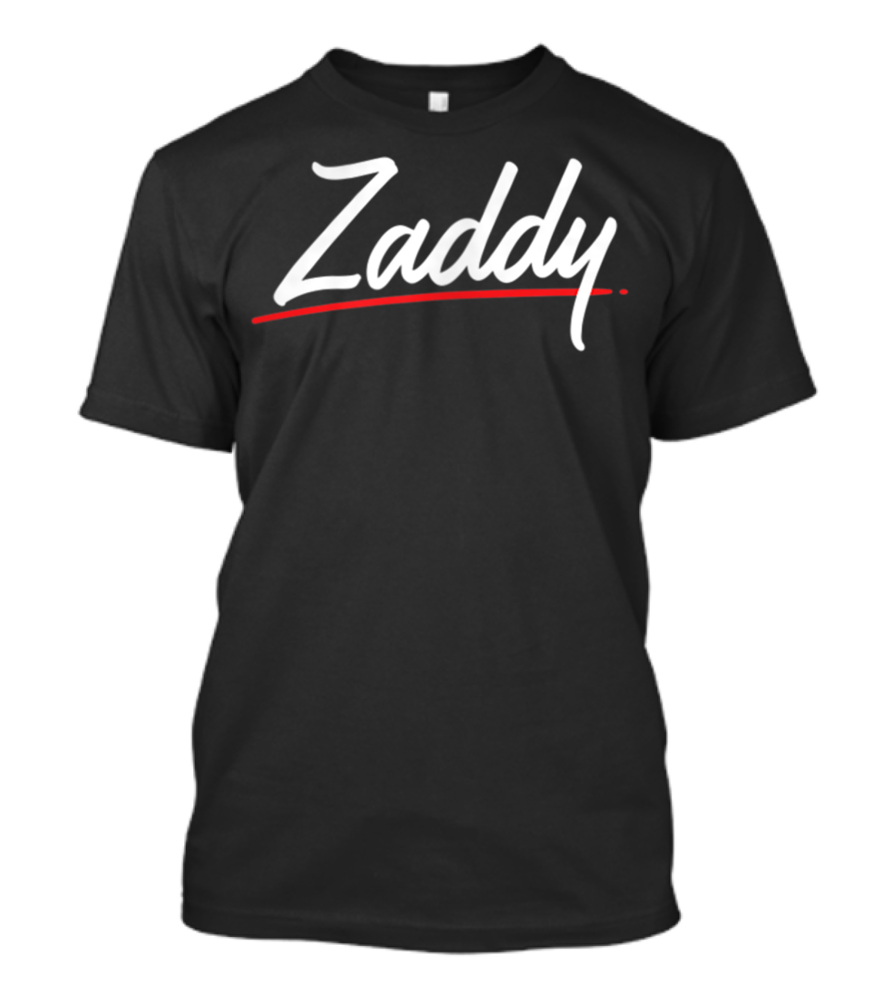 Zaddy Bold Script White Red Underline T-Shirt