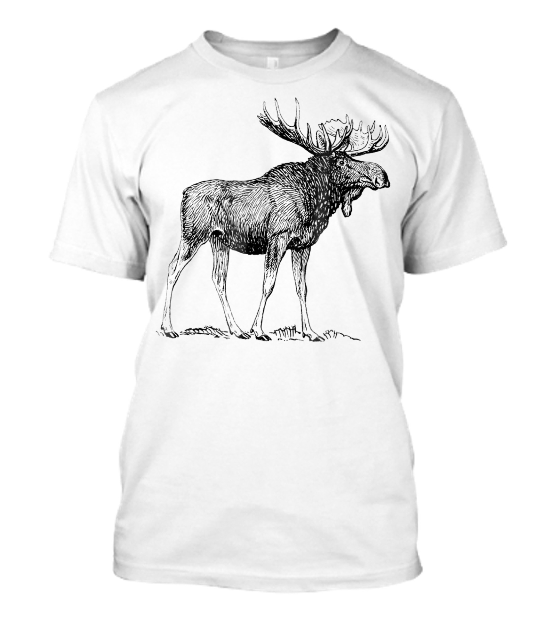 Vintage Moose Illustration Retro Wildlife T-Shirt
