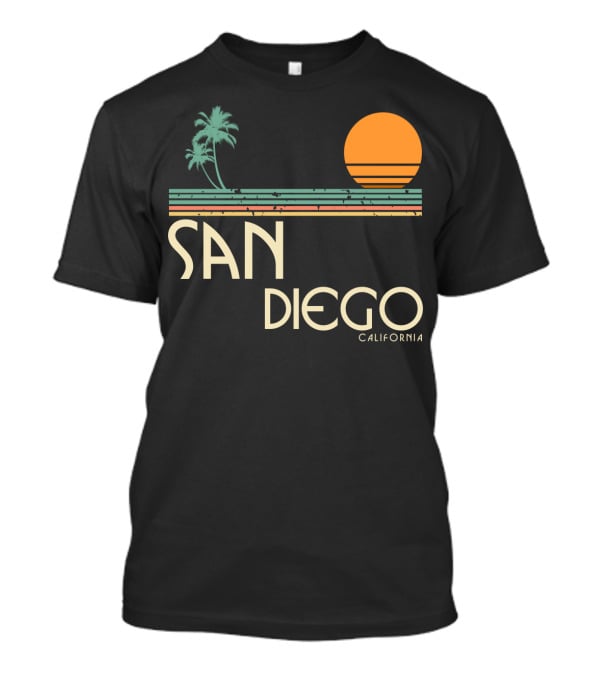 San Diego California Vintage Sunset Palm Trees T-Shirt
