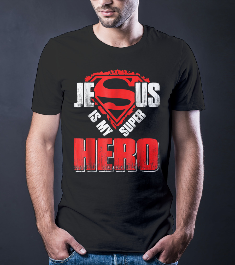 Jesus Is My Super Hero Superman Shield T-Shirt