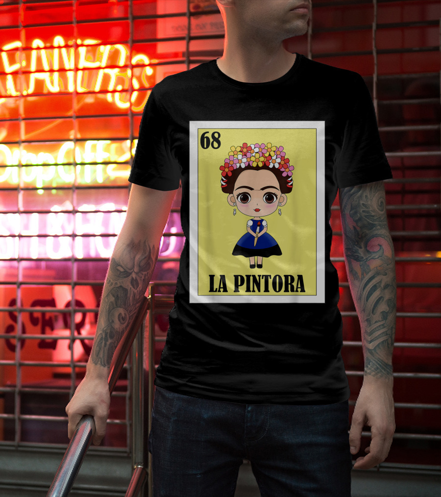 Loteria 68 La Pintora Mexican Graphic Icon T-Shirt
