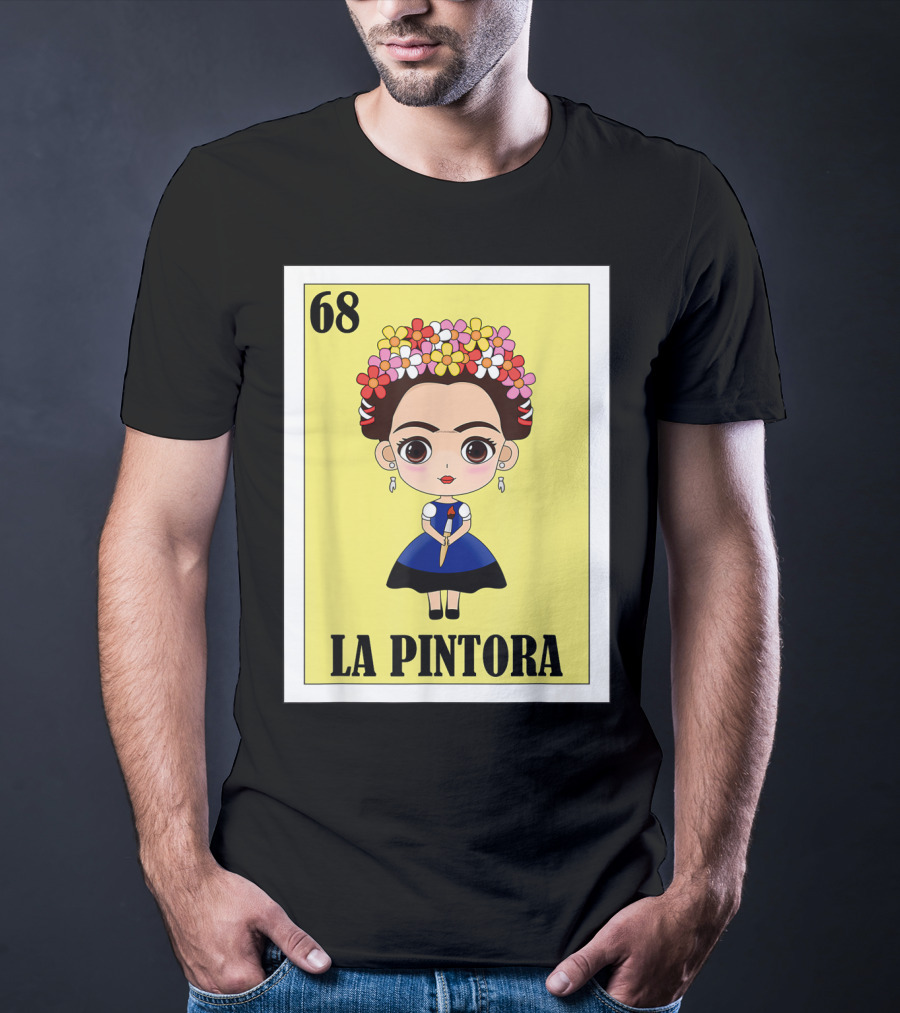Loteria 68 La Pintora Mexican Graphic Icon T-Shirt