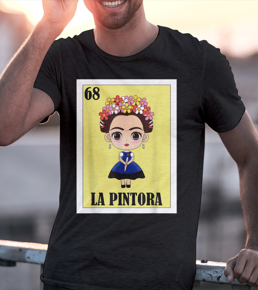 Loteria 68 La Pintora Mexican Graphic Icon T-Shirt