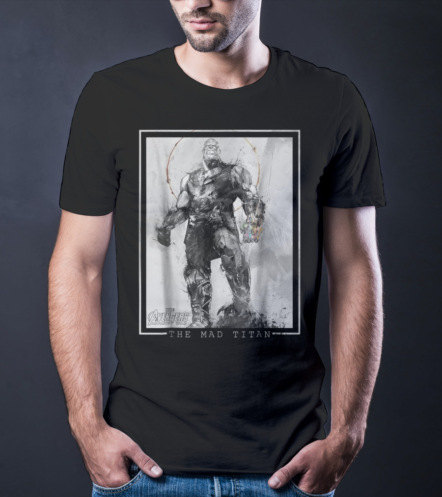 Marvel Avengers Infinity War Thanos The Mad Titan Sketch T-Shirt