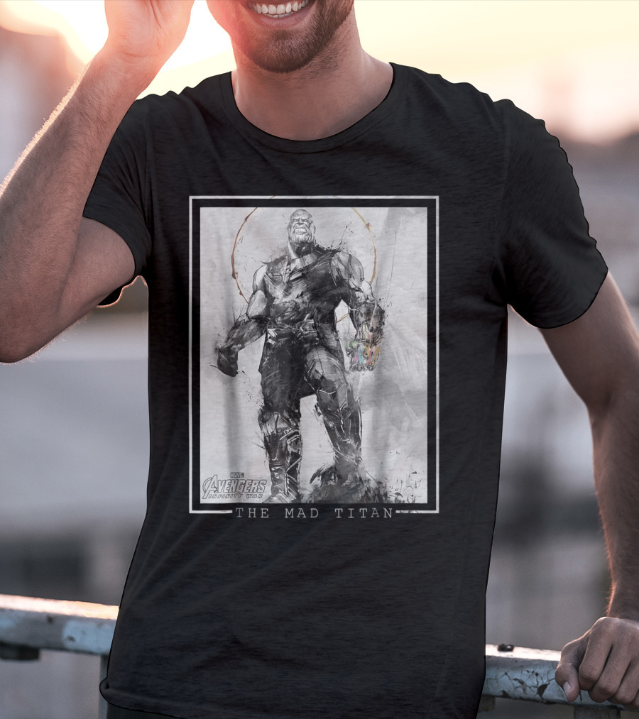 Marvel Avengers Infinity War Thanos The Mad Titan Sketch T-Shirt