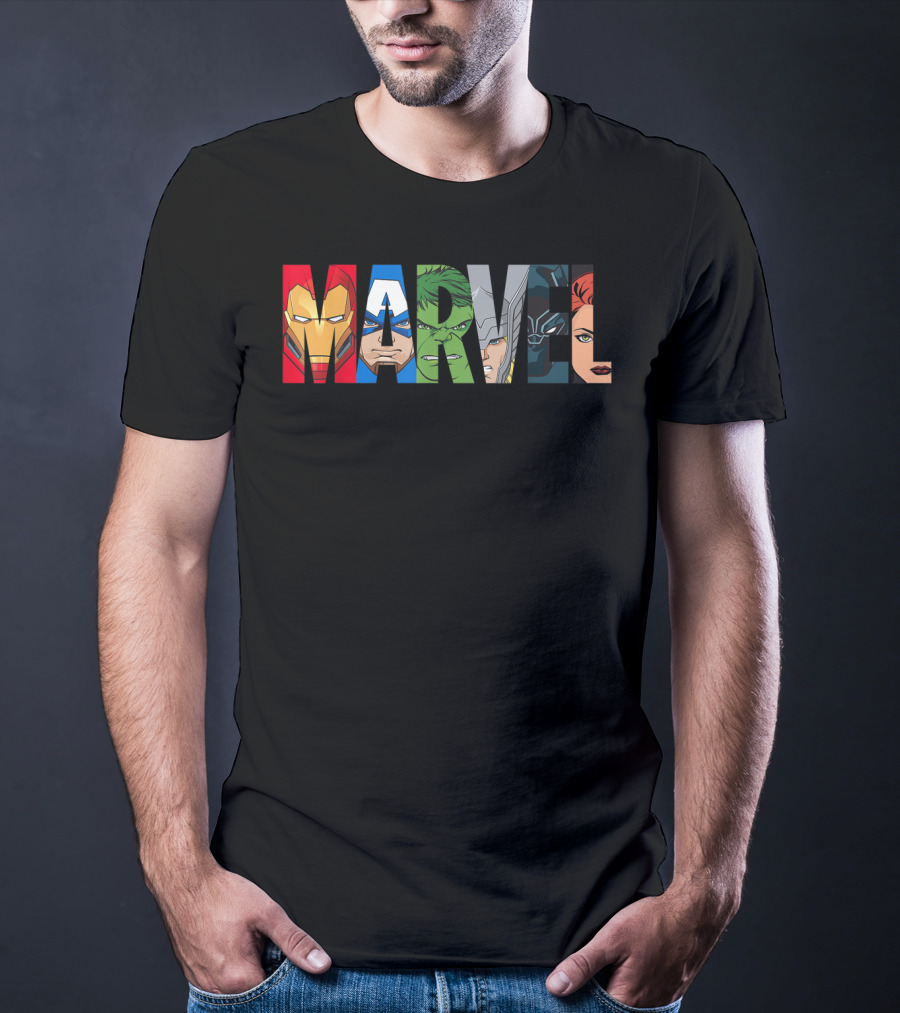 Marvel Avengers Iron Man Captain America Hulk Thor Black Widow Panther T-Shirt
