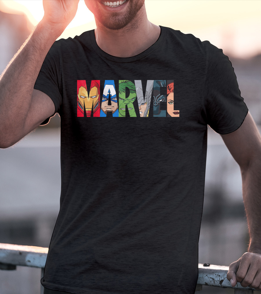 Marvel Avengers Iron Man Captain America Hulk Thor Black Widow Panther T-Shirt
