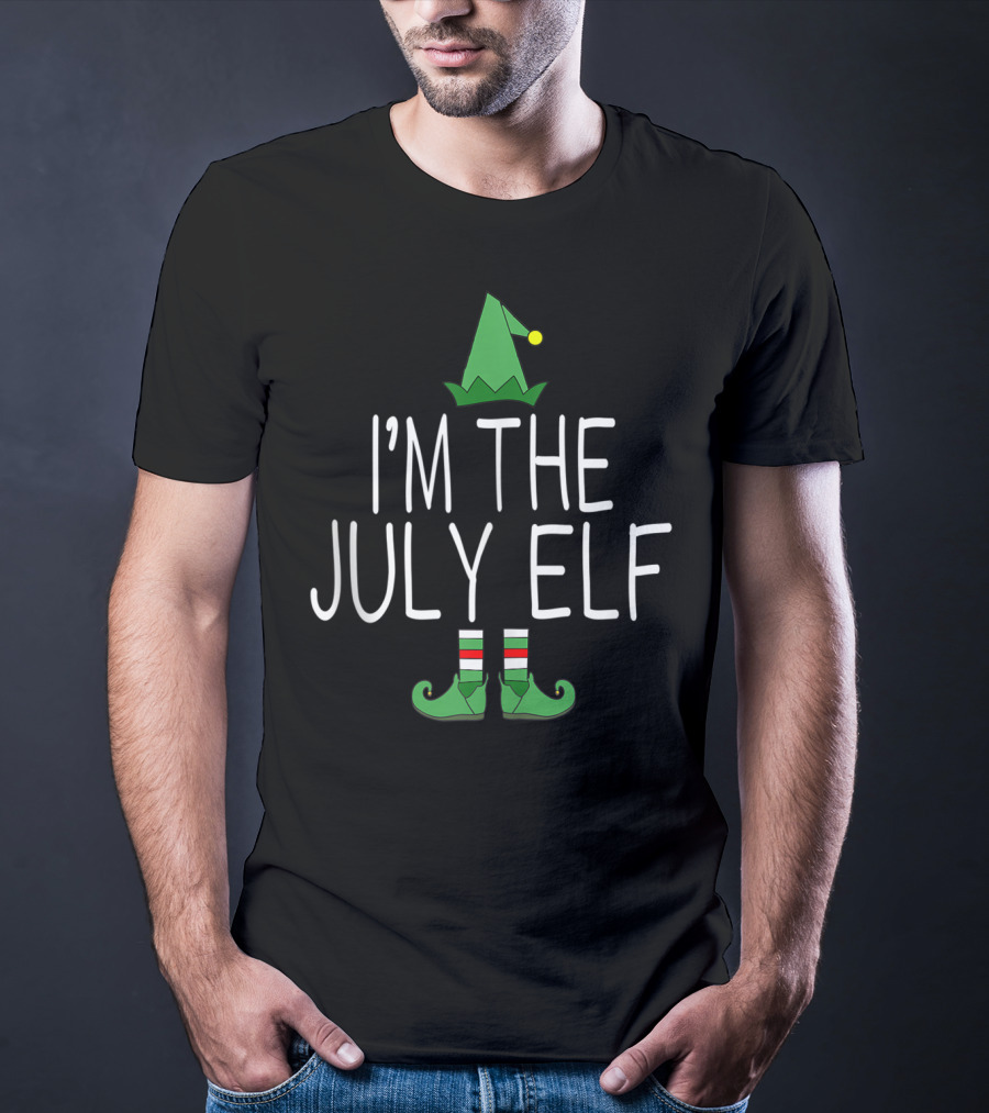Matching Family Christmas In July Funny I'm The July Elf T-Shirt