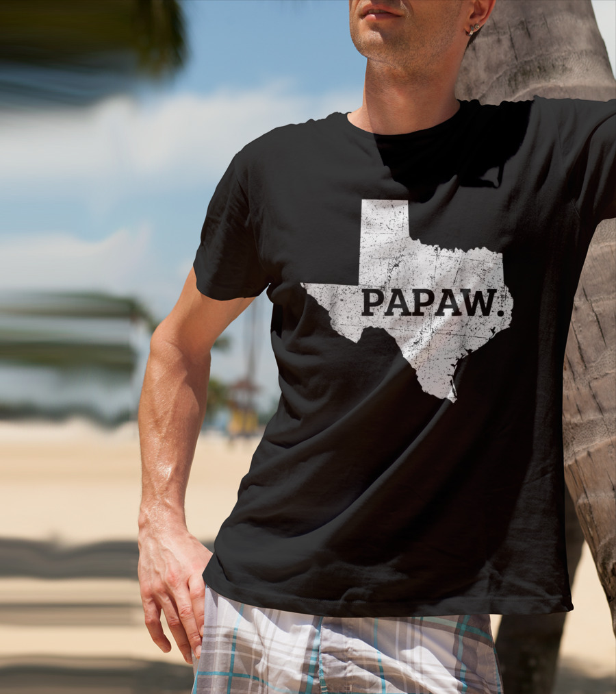Papaw Texas Grandpa Map Outline T-Shirt