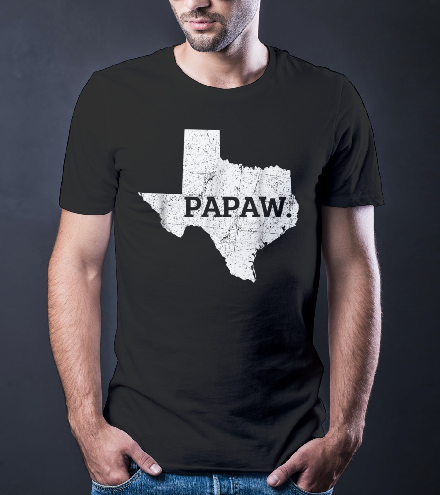 Papaw Texas Grandpa Map Outline T-Shirt