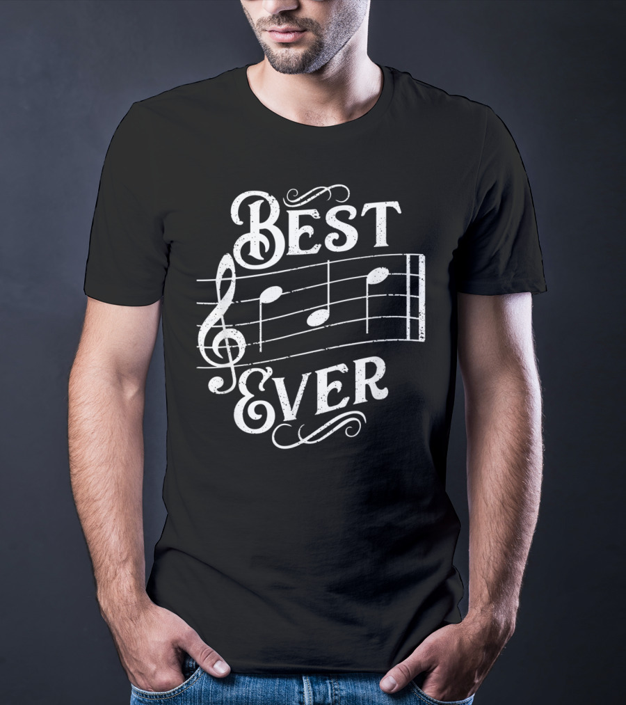 Best Dad Ever Music Notes T-Shirt