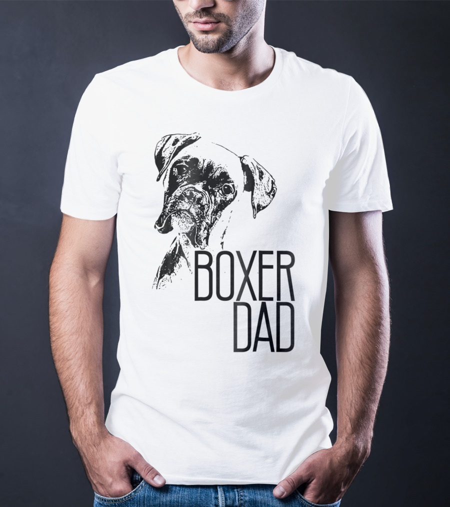 BOXER DAD DOG FACE DOG LOVERS MENS BOXER T-Shirt
