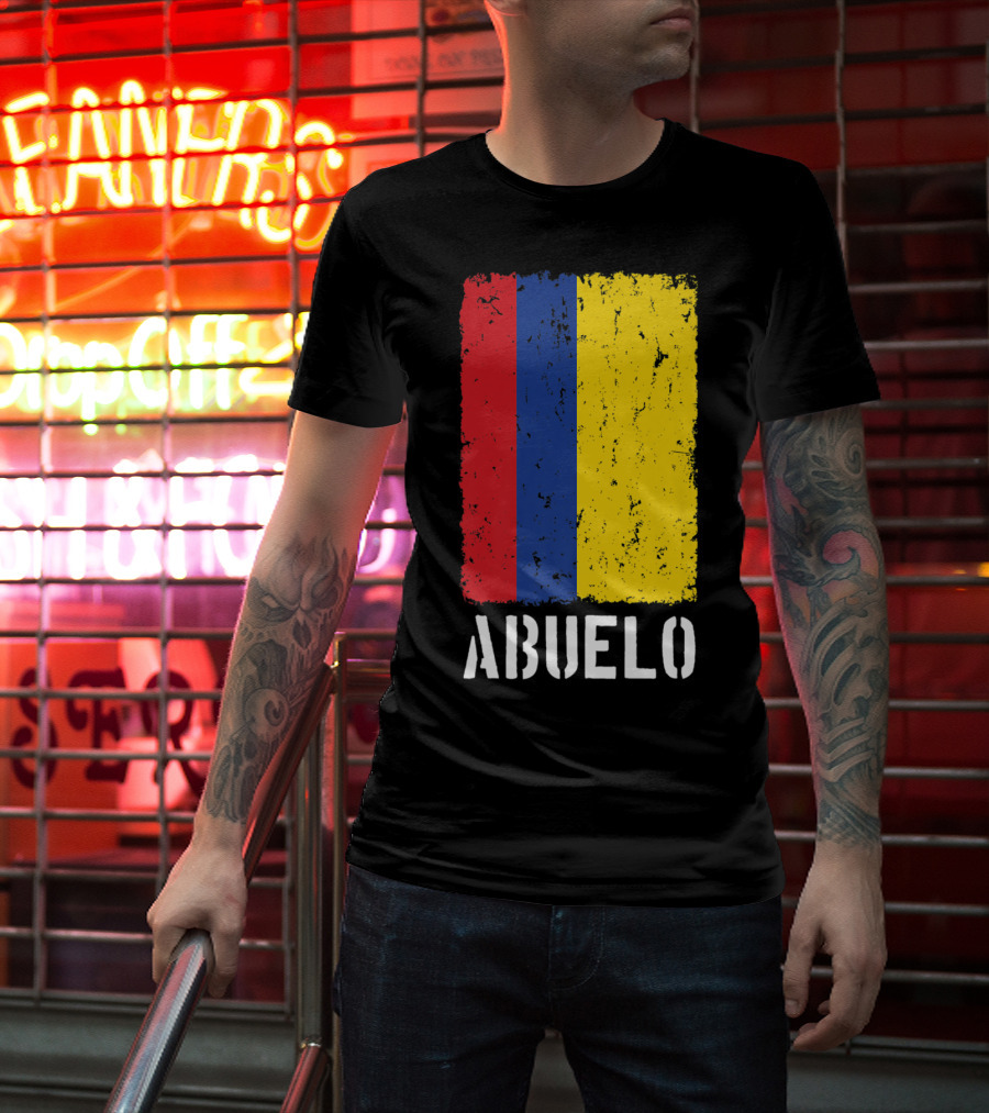 Colombian Grandpa Abuelo Colombia Flag T-Shirt
