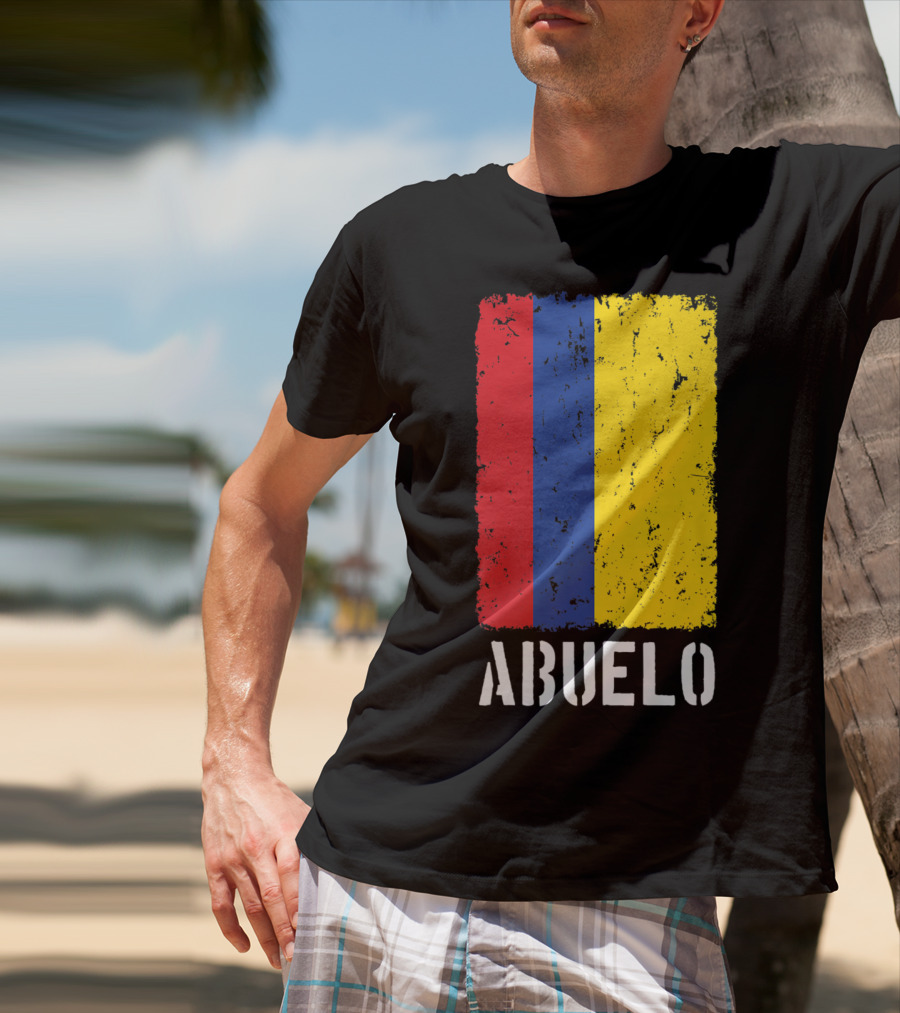 Colombian Grandpa Abuelo Colombia Flag T-Shirt