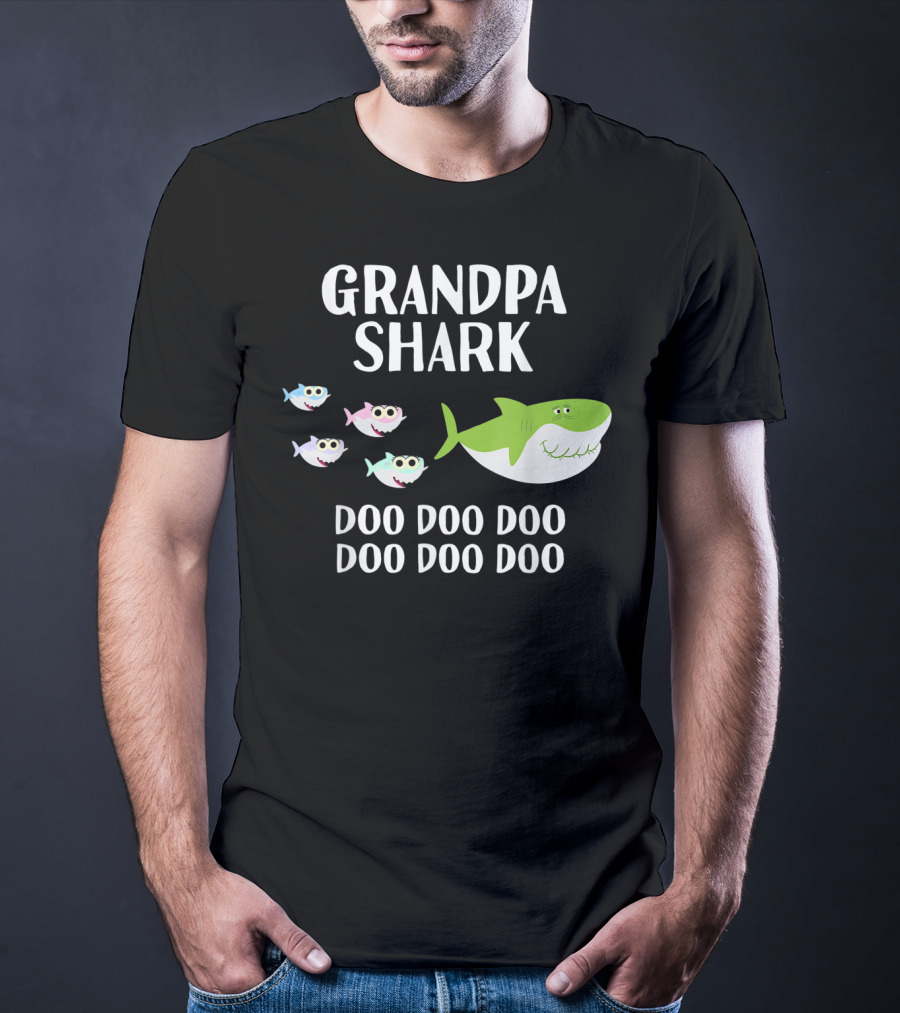 Grandpa Shark Doo Doo Doo Doo With Baby Sharks T-Shirt