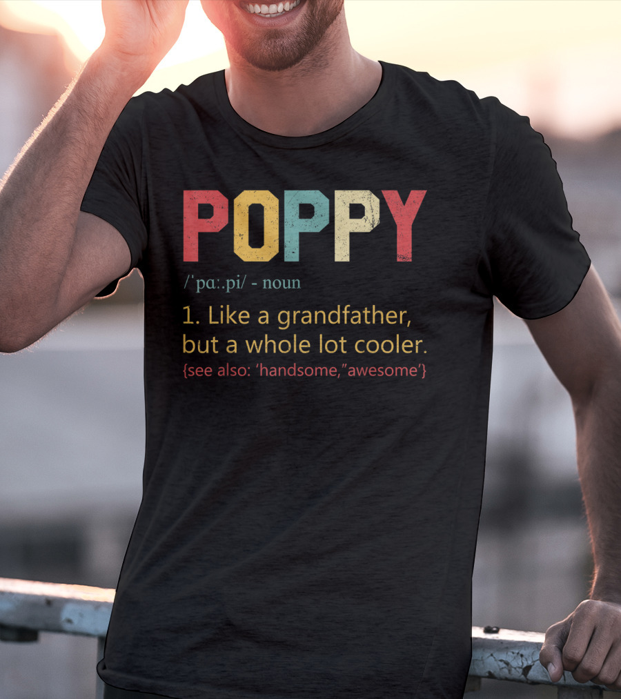 POPPY Definition Noun Like A Grandfather Whole Lot Cooler Handsome Awesome T-Shirt