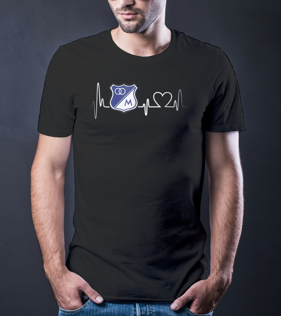 Millonarios Heartbeat Love Fan Crest T-Shirt