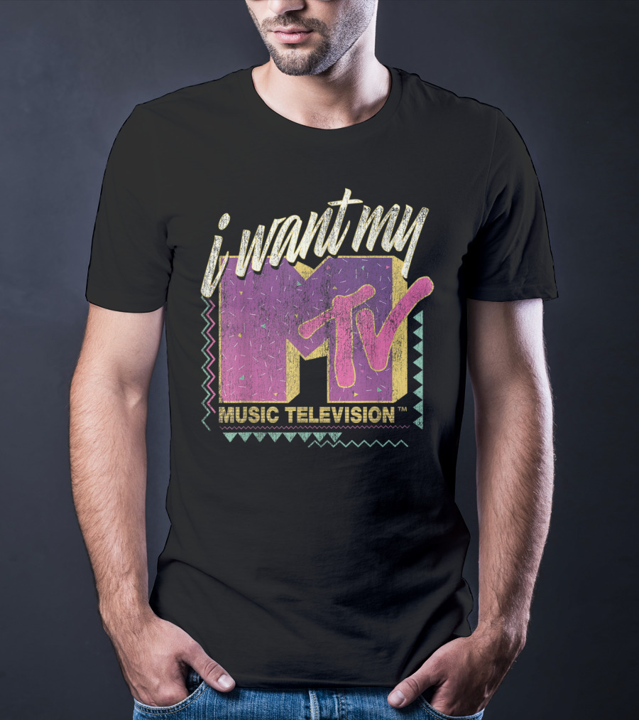 I Want My MTV Music Television Vintage 90's Colorful T-Shirt