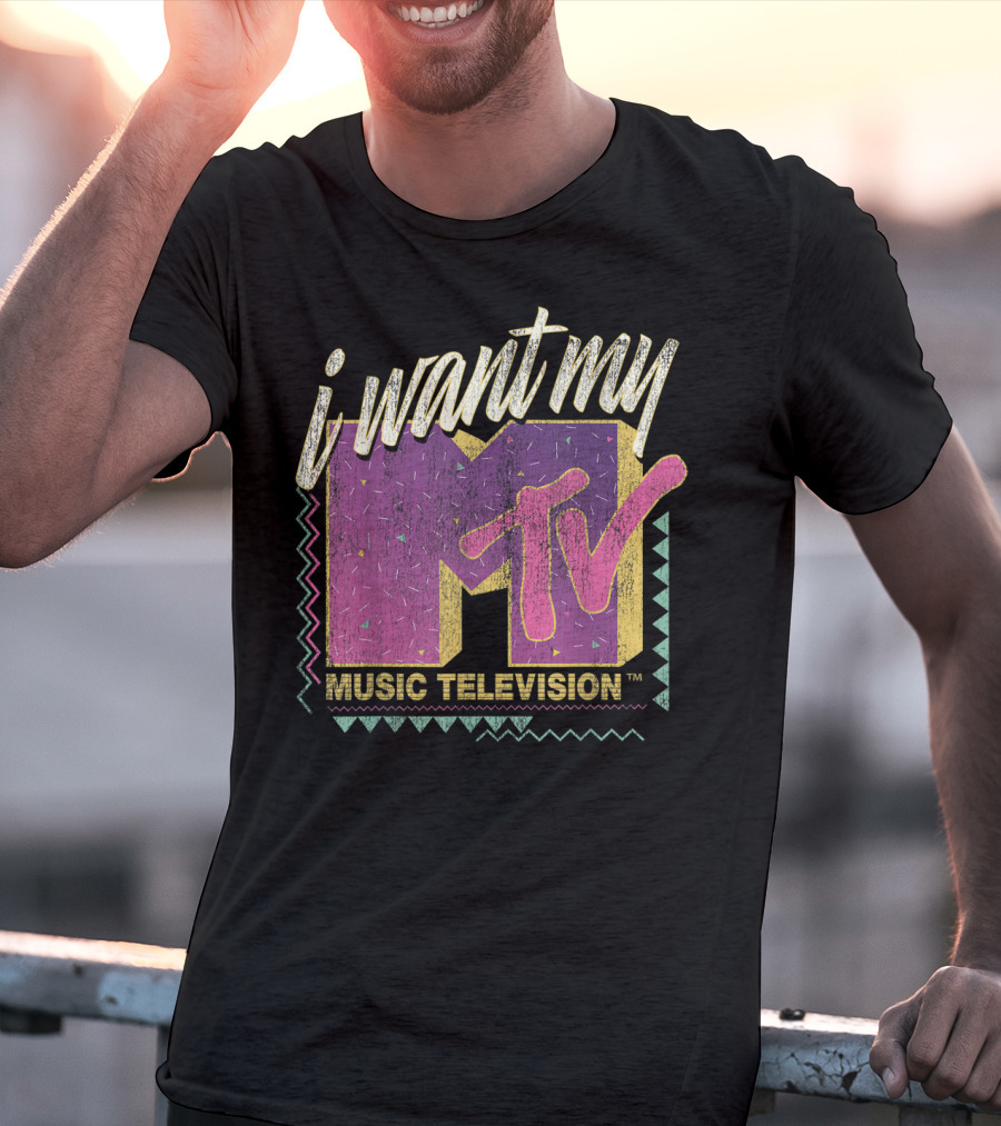 I Want My MTV Music Television Vintage 90's Colorful T-Shirt