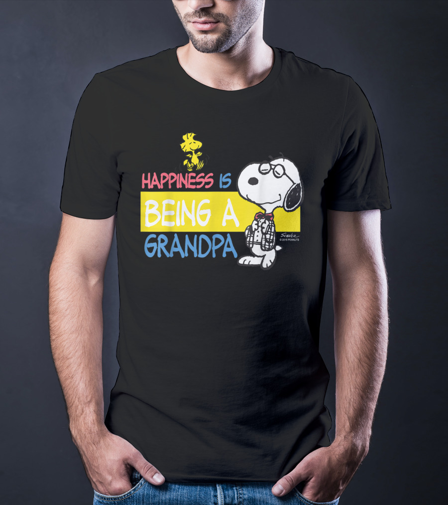 Peanuts Snoopy Happiness Is Being A Grandpa Woodstock T-Shirt
