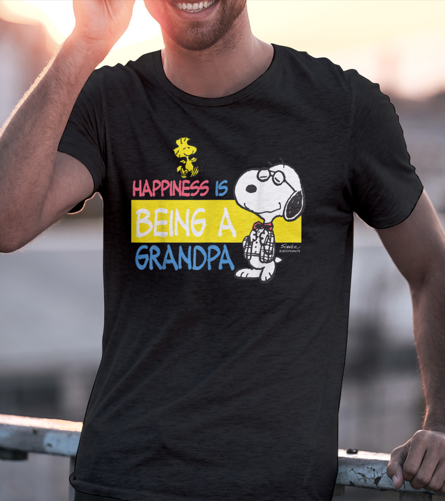 Peanuts Snoopy Happiness Is Being A Grandpa Woodstock T-Shirt