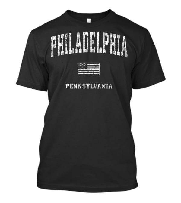 Philadelphia Pennsylvania PA Vintage American Flag T-Shirt