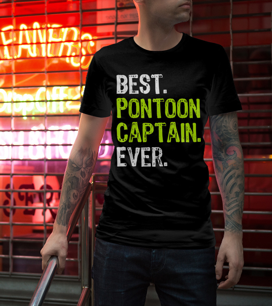 Best Pontoon Captain Ever Funny Boat Lake T-Shirt