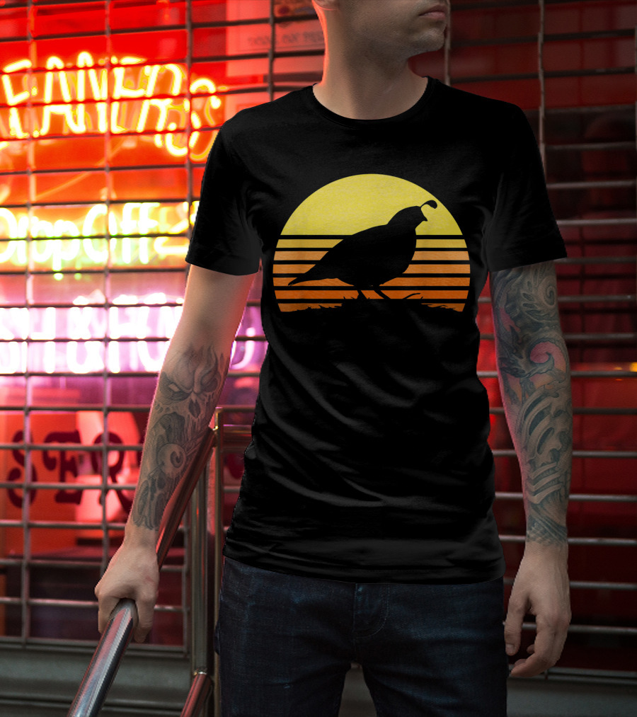 Quail Hunting Upland Bird Game Hunter Shooting Sunset T-Shirt