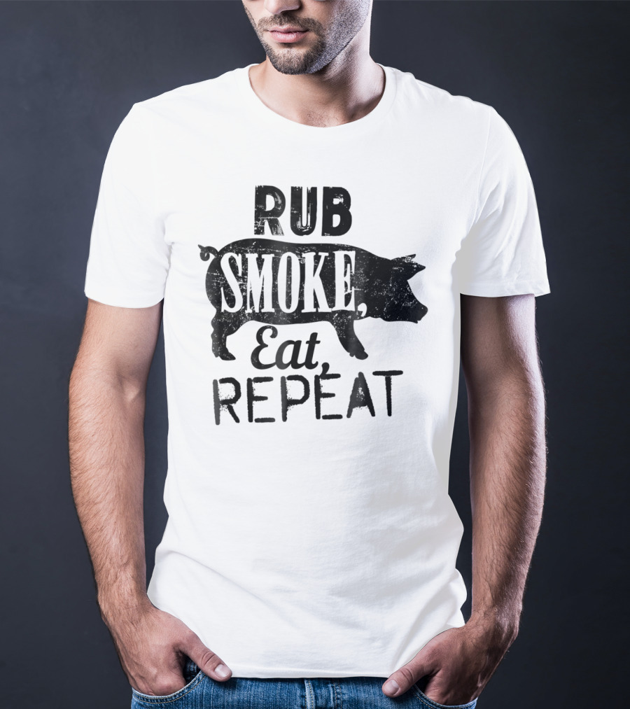 Rub Smoke Eat Repeat BBQ Pig T-Shirt