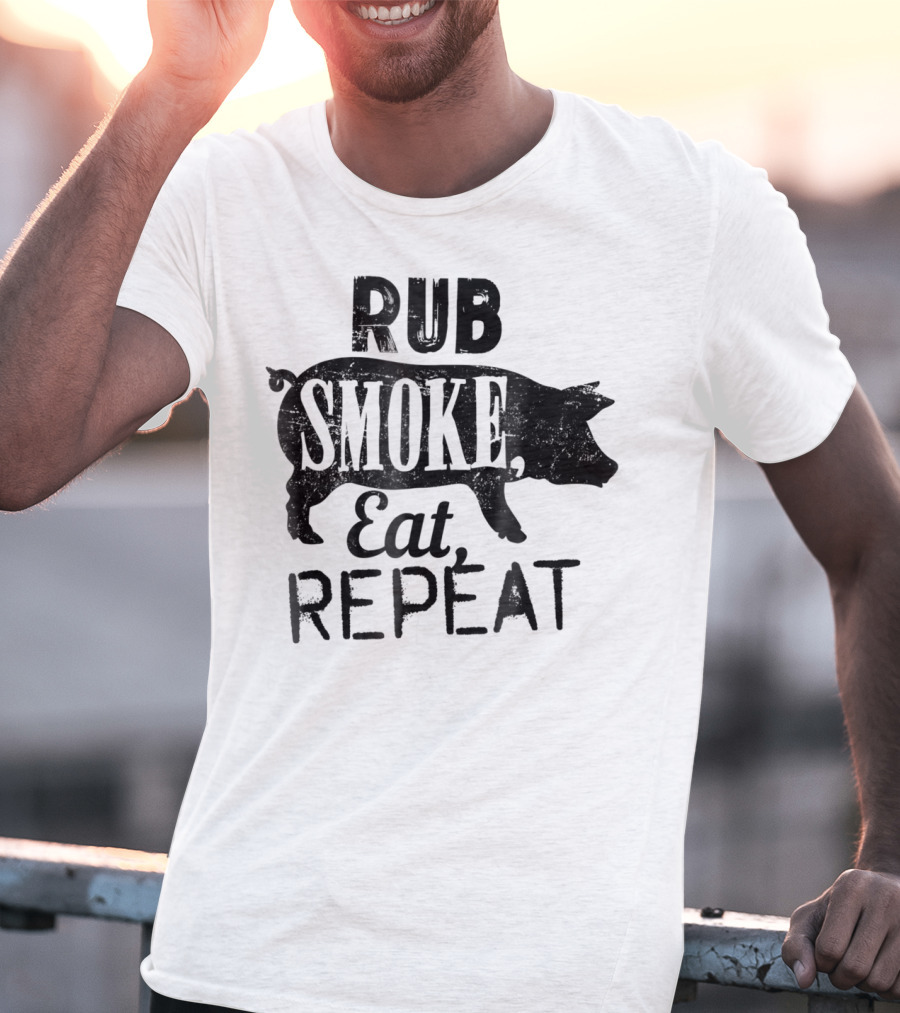Rub Smoke Eat Repeat BBQ Pig T-Shirt