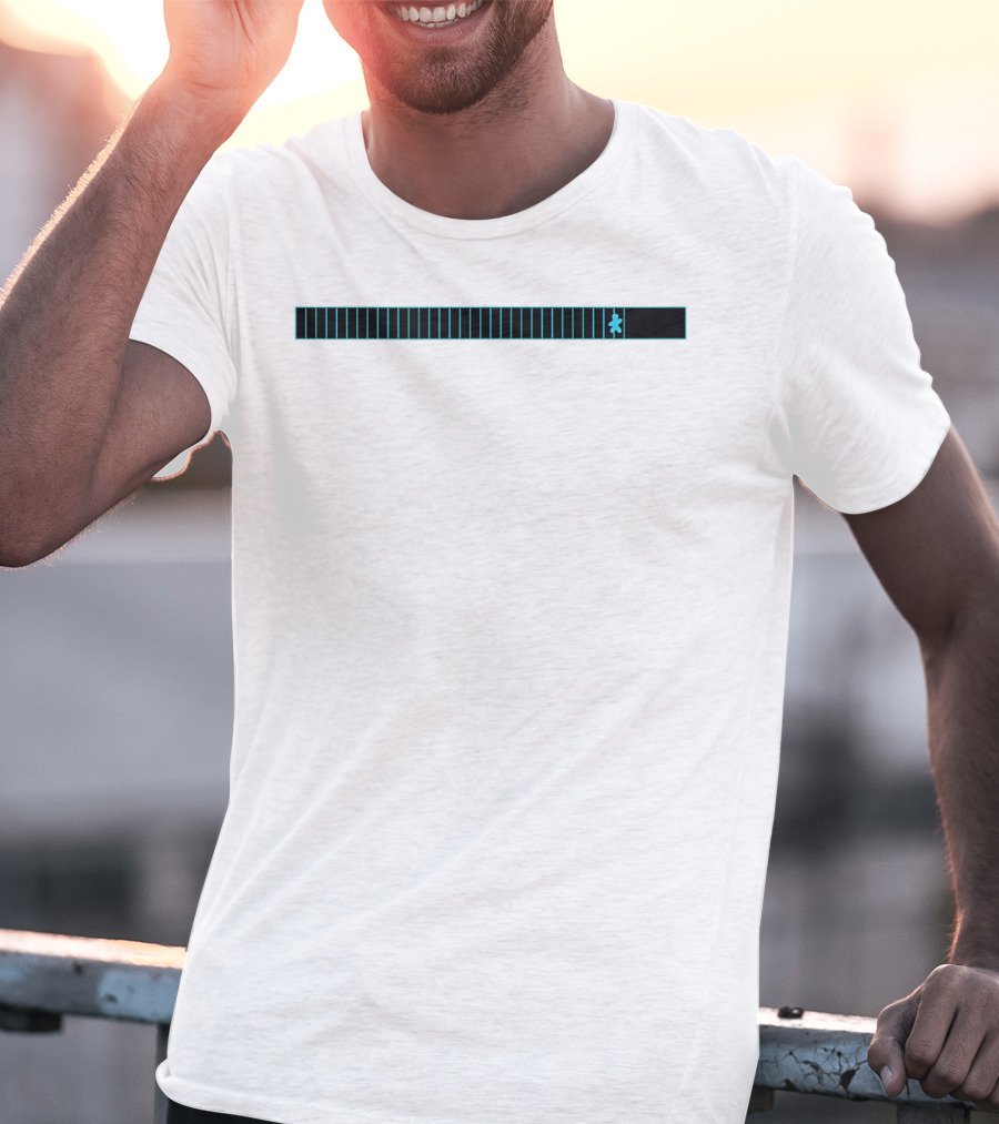 Pac-Man Running Marathon Pixel Human Progress Bar T-Shirt