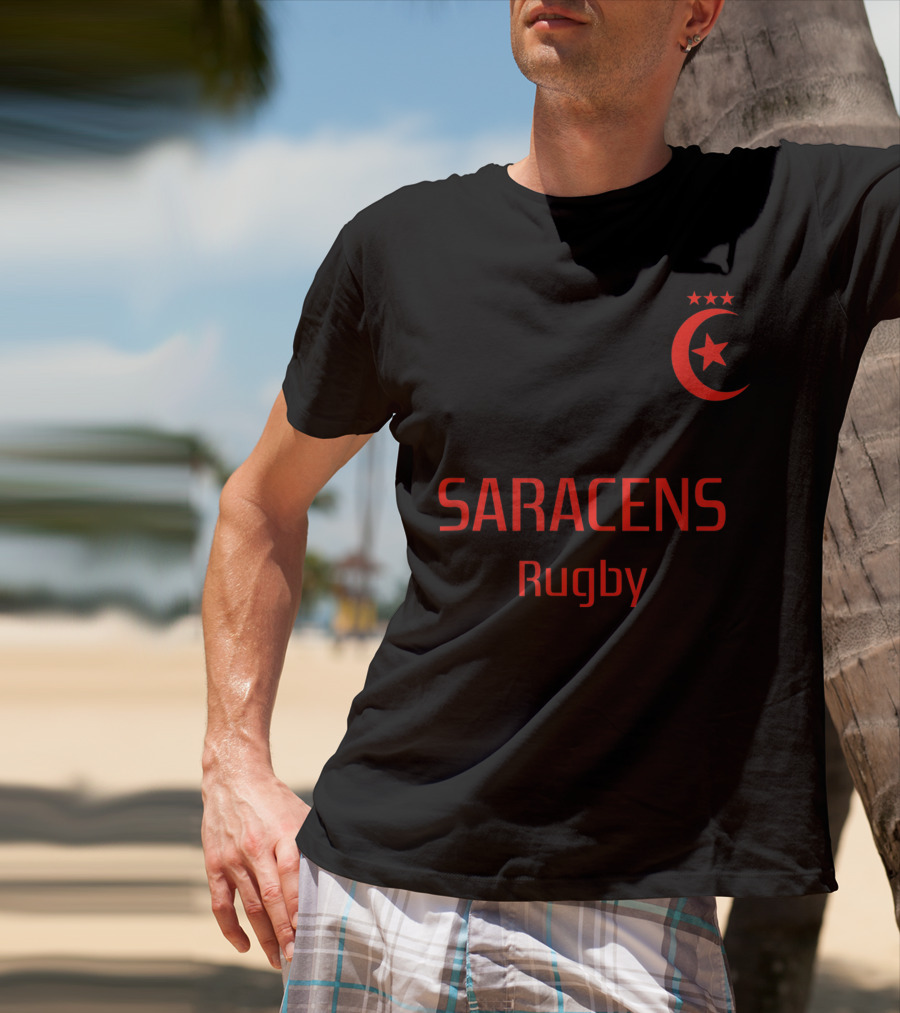 Saracens Rugby Vintage Crest Three Stars Champion T-Shirt