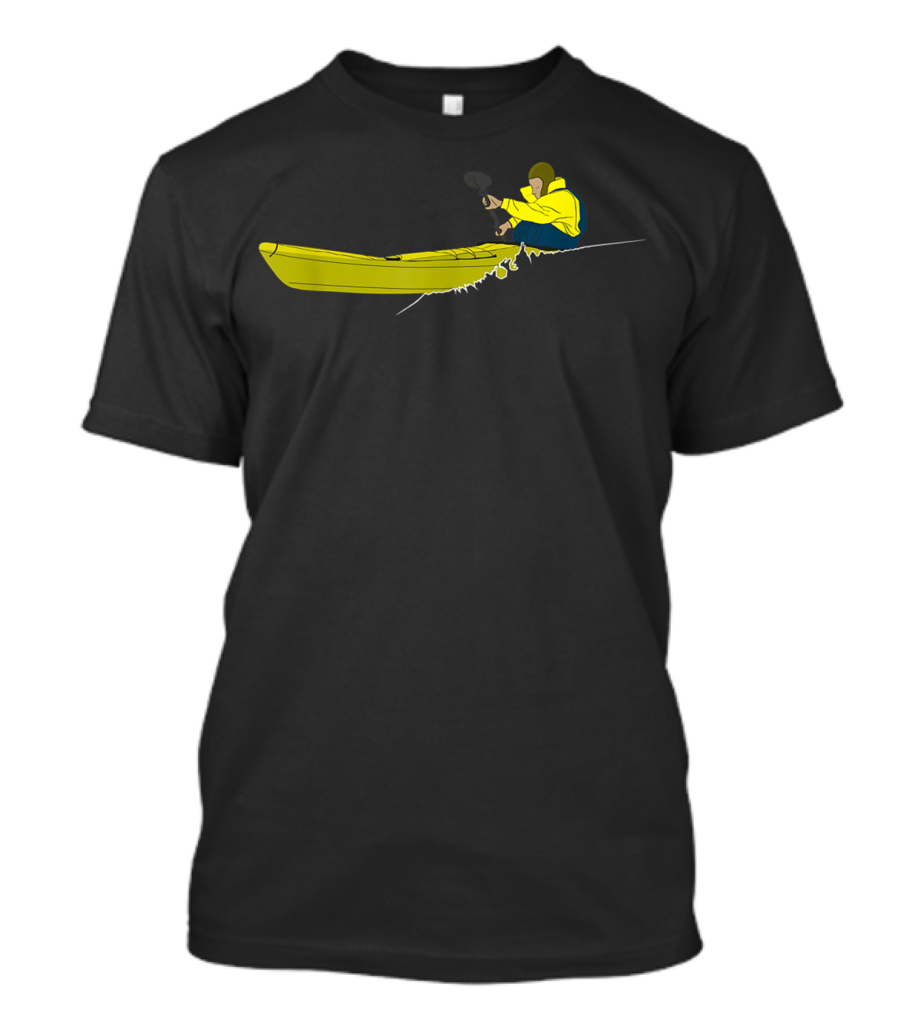 Sea Kayak Ocean Adventure Touring With Yellow Canoe And Paddle T-Shirt