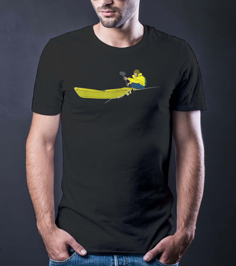 Sea Kayak Ocean Adventure Touring With Yellow Canoe And Paddle T-Shirt