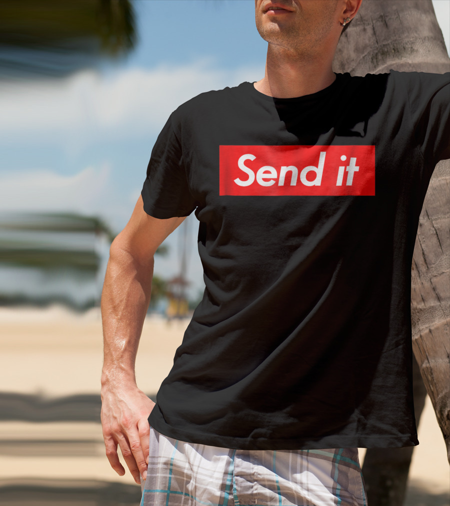 Send It Red Bold Text Iconic T-Shirt