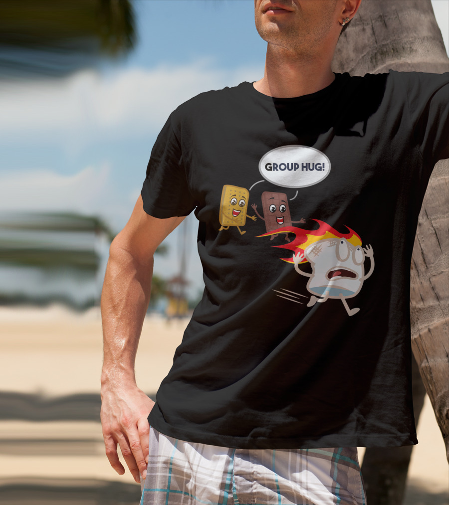 Group Hug S'mores Marshmallow Camping Roastin' T-Shirt