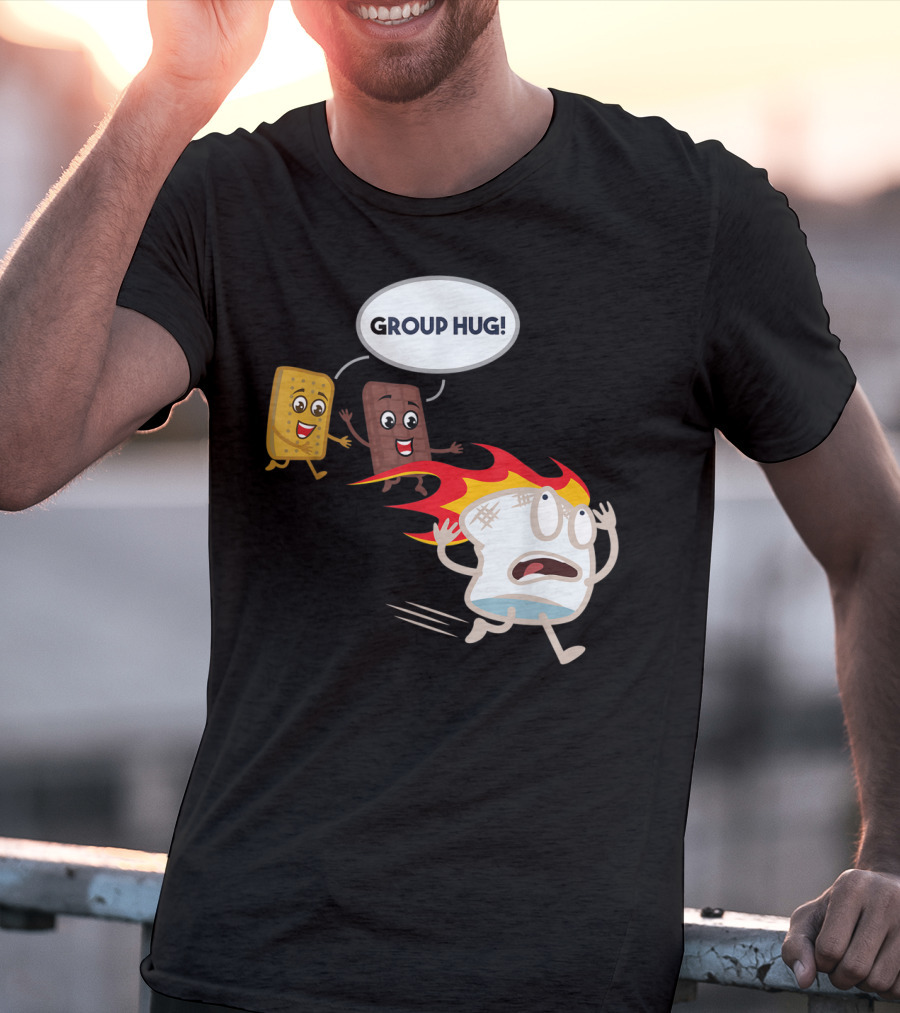 Group Hug S'mores Marshmallow Camping Roastin' T-Shirt