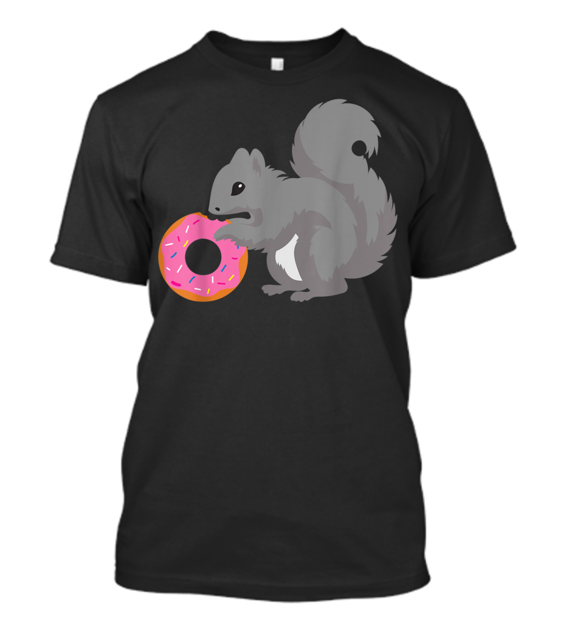 Squirrel Holding Pink Sprinkled Doughnut T-Shirt