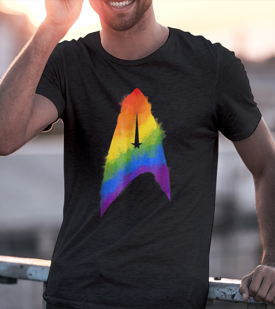 Star Trek Discovery Insignia Rainbow Paint Splash T-Shirt