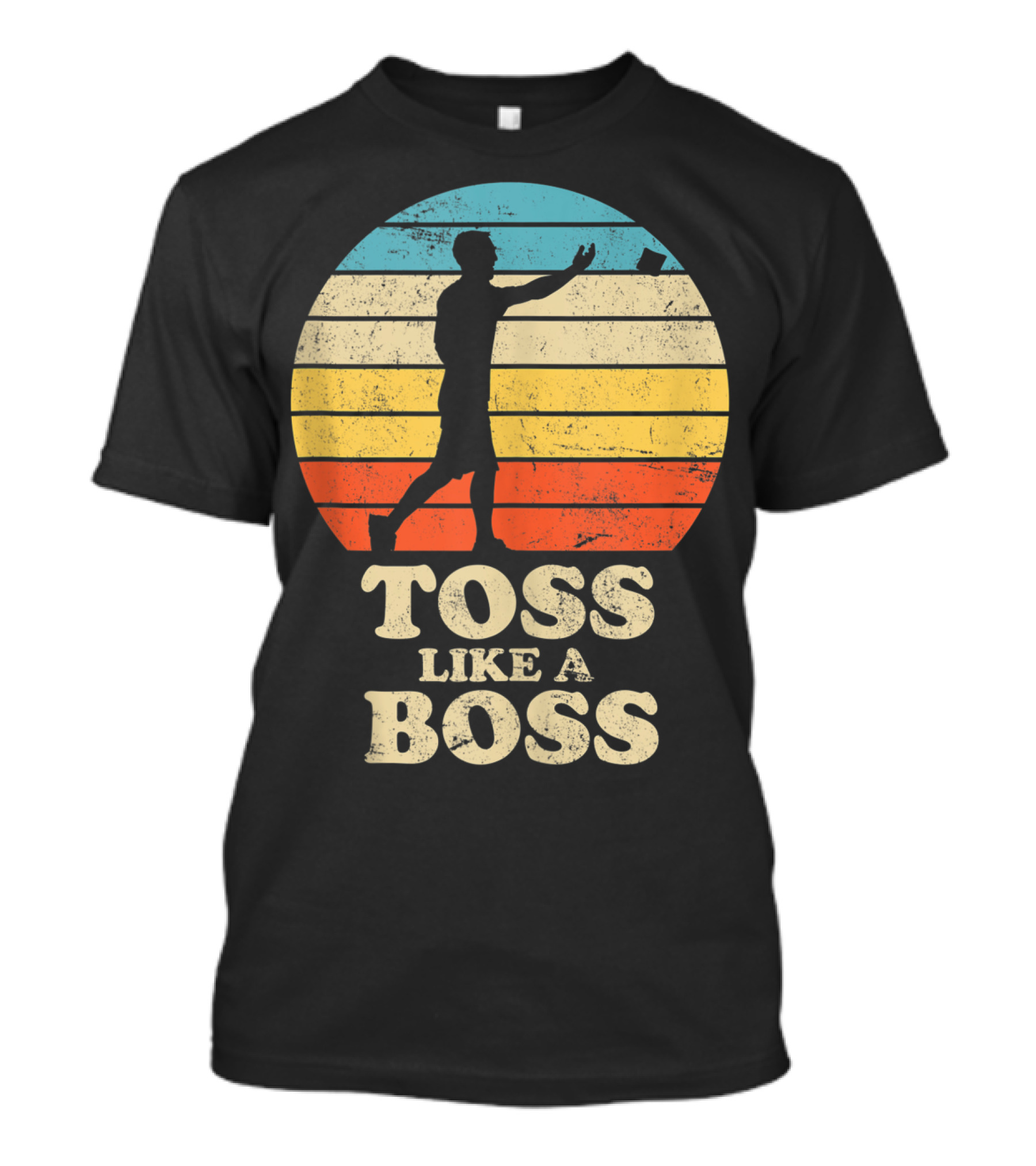 Toss Like A Boss Vintage Sunset Cornhole T-Shirt