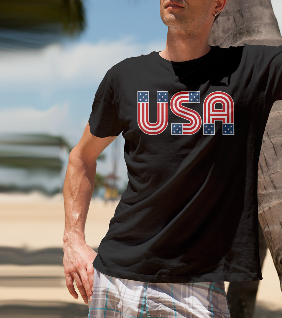 USA Stars And Stripes Patriotic American Flag T-Shirt