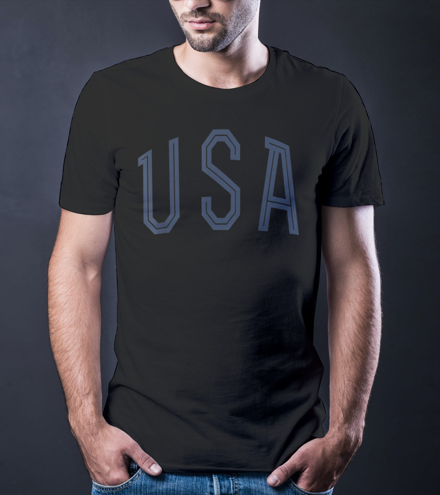 USA Bold Block Lettering T-Shirt