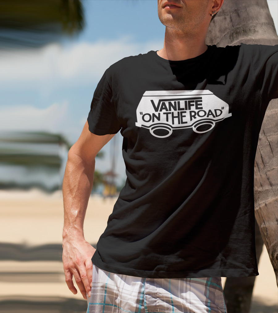 Vanlife On The Road Skater Surfer Campervan T-Shirt
